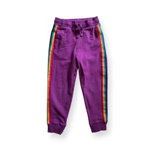 Primary rainbow stripe joggers
